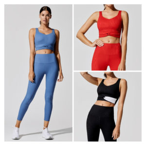Nya enkla täta linne Yoga Byxor Sport Fitness Sport Träningskläder Två delar Set för damer