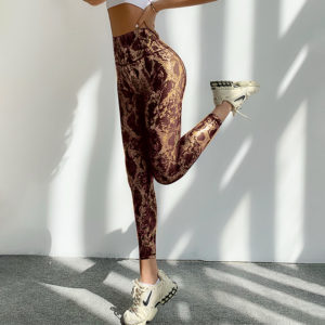 2021 Sexy High Waist Fitness Snake pattern Gym Yogawear Sportswear Yoga Pants For Woman