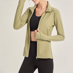 Женские легкие куртки для тренировок на беговой дорожке с полной молнией