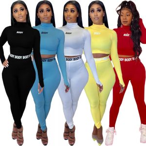Sexy à manches longues Top Running Sports Suit Workout Fitness Set Energy Seamless Gym Sets