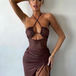 Karsta vasaras seksīga vidēja izmēra kleita sievietēm